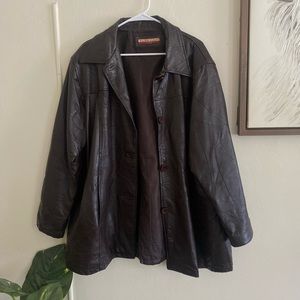 Brown leather jacket